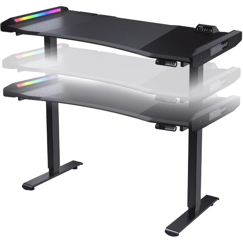 COUGAR E-MARS ELECTRICAL GAMING DESK, DUAL-SIDED RGB, AUTOMATIC SAFETY BRAKE, 100KG MAXIMUM LIFTING CAPACITY, STEEL-FRAME, ERGONOMIC & SCRATCH RESISTANT GAMING SPACE - BLACK,3M1503SB.0005