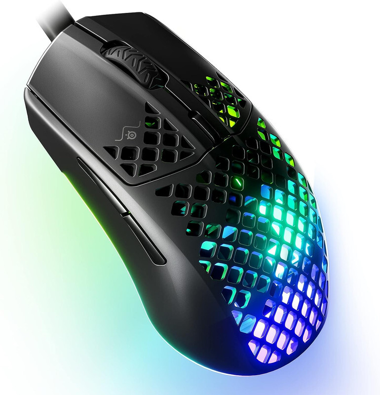 SteelSeries Aerox 3 Super Light Gaming Mouse, 8,500 CPI TrueMove Core Optical Sensor, Ultralightweight 59g, Water Resistant Design, Universal USBC connectivity, Onyx