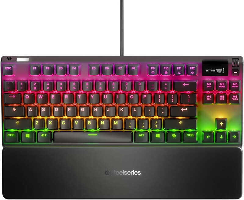 SteelSeries Apex 7 TKL Mechanical Gaming Keyboard, OLED Display, Red Switches, American QWERTY Layout