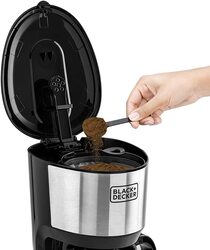 Black+Decker 1.25L Coffee Machine, 750W, DCM750S-B5, Black