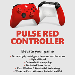 Xbox Wireless Controller for Xbox Series X/S, Xbox One, and Windows 10 Devices, Pulse Red