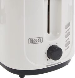 Black+Decker 2 Slice Cool Touch Bread Toaster, 750W, ET125-B5, White