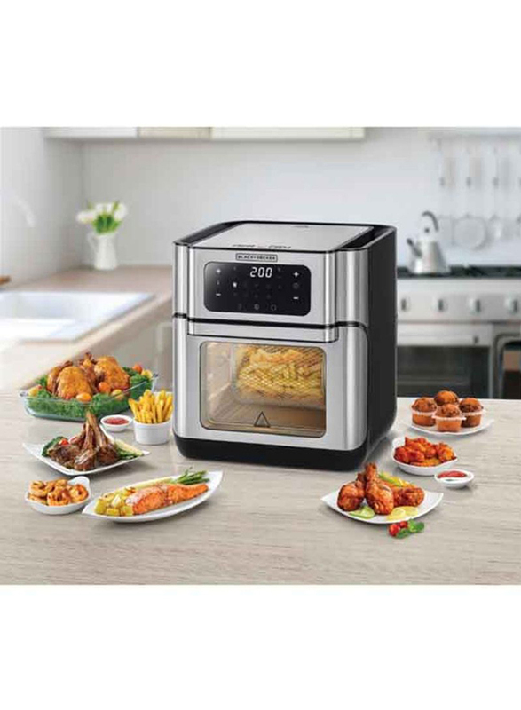 Black+Decker Digital Air Fryer Oven, 1500W, AOF100-B5, Silver/Black