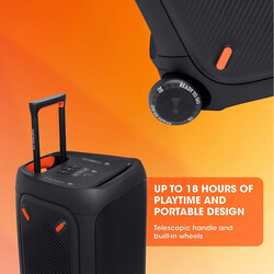 JBL PartyBox 310 Portable Party Speaker with Dazzling Lights and Powerful JBL Pro Sound, 18H Battery, Built-In Wheels, IPX4 Splashproof, SOund Effects, Karaoke Mode, USB Port - Black, JBLPARTYBOX310