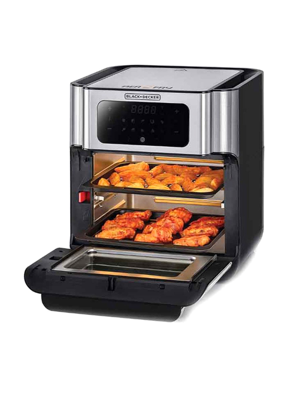 Black+Decker Digital Air Fryer Oven, 1500W, AOF100-B5, Silver/Black