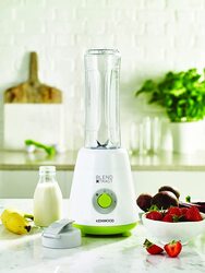 Kenwood Blender Smoothie Maker with 570ml & 570ml Tritan Smoothie 2 Go Bottle & Lid Ice Crush Function, 300W, SMP060WG, White
