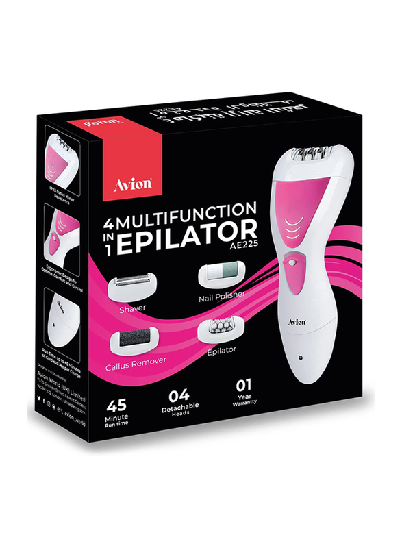 Avion 4-in-1 Multifunction Electric Epilator Set, AE225, White