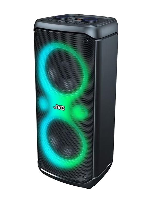 JVC Portable Bluetooth Party Speaker With Wireless Mic and Remote Control, XS-N4112PB, Black