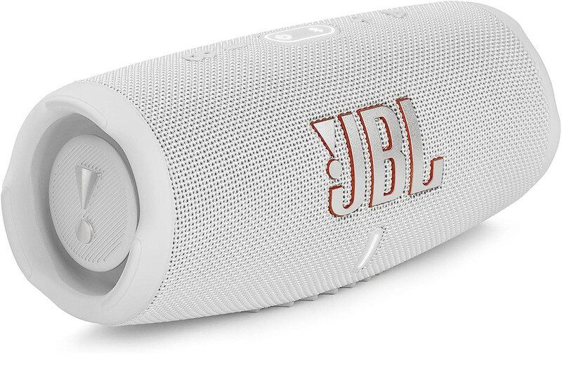 JBL Charge 5 Portable Speaker, Built-In Powerbank, Powerful JBL Pro Sound, Dual Bass Radiators, 20H of Battery, IP67 Waterproof and Dustproof, Wireless Streaming, Dual Connect - White, JBLCHARGE5WHT