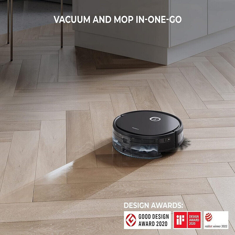 ECOVACS DEEBOT U2 PRO 2-in-1 Robotic Vacuum Cleaner with Mopping, Strong Suction, Smart App Enabled, Google Assistant & Alexa for Hard Floor, Tiles, Carpet & Wood