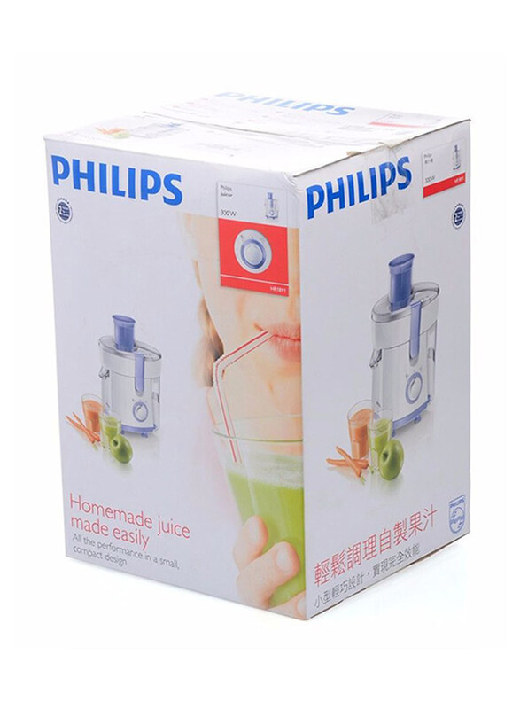 Philips Daily Collection Juicer, 300W, HR1811, Bright White/Lavender