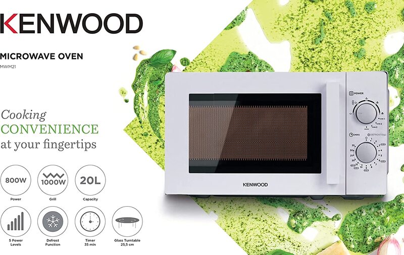 Kenwood 20L Microwave Oven with Grill, 800W, Mwm21.000, White