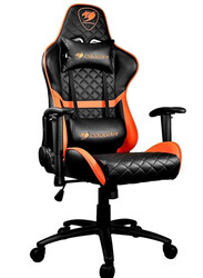 Cougar Gaming Chair Armor One, Steel-Frame, Breathable Pvc Leather, 180° Recliner System, 120Kg Weight Capacity, 2D Adjustable Arm-Rest, Steel 5-Star Base,Orange,3MARONXB.0001