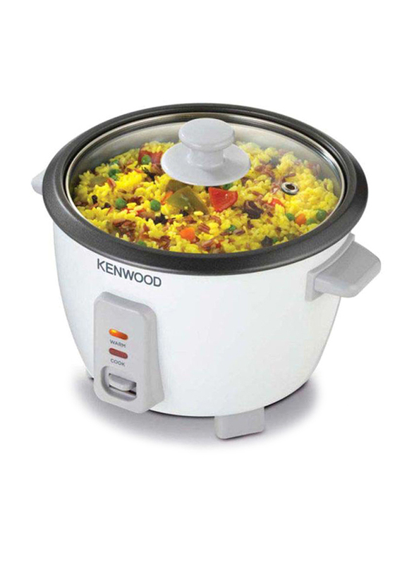 Kenwood 0.6L Non Stick Rice Cooker With Fade Proof Construction, 350W, RCM30.000WH, White/Silver