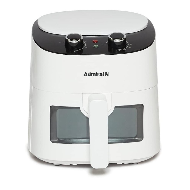 Admiral Air Fryer 3.7L, 1300W, Classic Knob Control, Transparent Window, Detachable Basket, Cool Touch Handle, Dishwasher Safe, ADAF37BL,