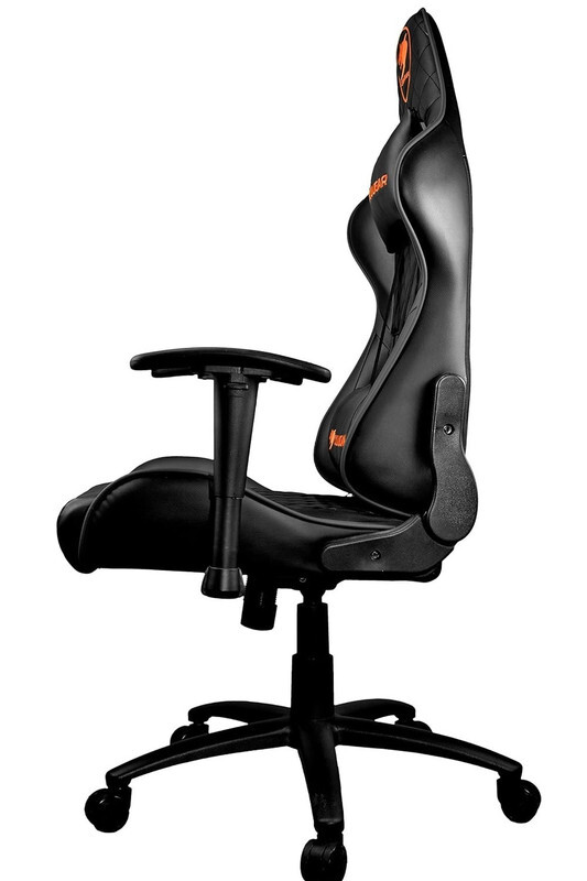 Cougar Gaming Chair Armor One, Steel-Frame, Breathable Pvc Leather, 180° Recliner System, 120Kg Weight Capacity, 2D Adjustable Arm-Rest, Steel 5-Star Base - Black,3MAOBNXB.0003