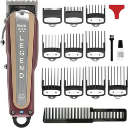 WAHL 5 Star Cordless Legend, Professional Hair Clippers, Pro Haircutting Kit, Adjustable Taper Lever, Crunch Blade, Wedge Blades, Cordless, Barbers Supplies, Red