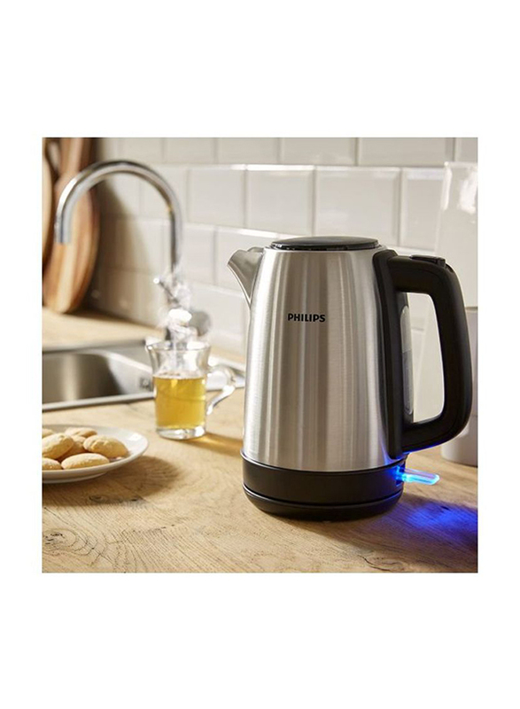 Philips 1.7L Electric Kettle, 2200W, HD9350, Silver/Black