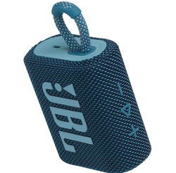 JBL Go 3 Portable Waterproof Speaker with Pro Sound, Powerful Audio, Punchy Bass, Ultra-Compact Size, Dustproof, Wireless Bluetooth Streaming, 5 Hours of Playtime - Blue, JBLGO3BLU