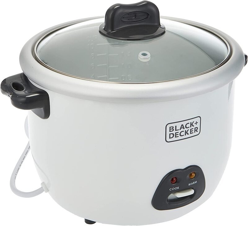 Black+Decker Rice Cooker, RC1850-B5-SP, White