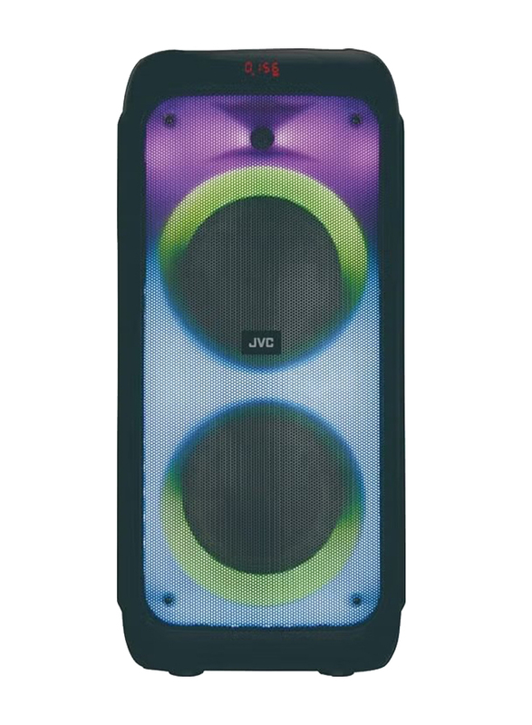 JVC Portable Wireless Party Speaker with LED Flame Lights, MIC XS-N5213PB, Black