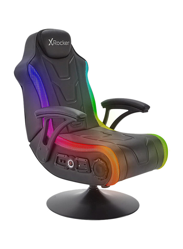 

Generic Xrocker Monsoon RGB 4.1 Stereo Audio Gaming Chair with Vibrant LED Lighting for PC, Black