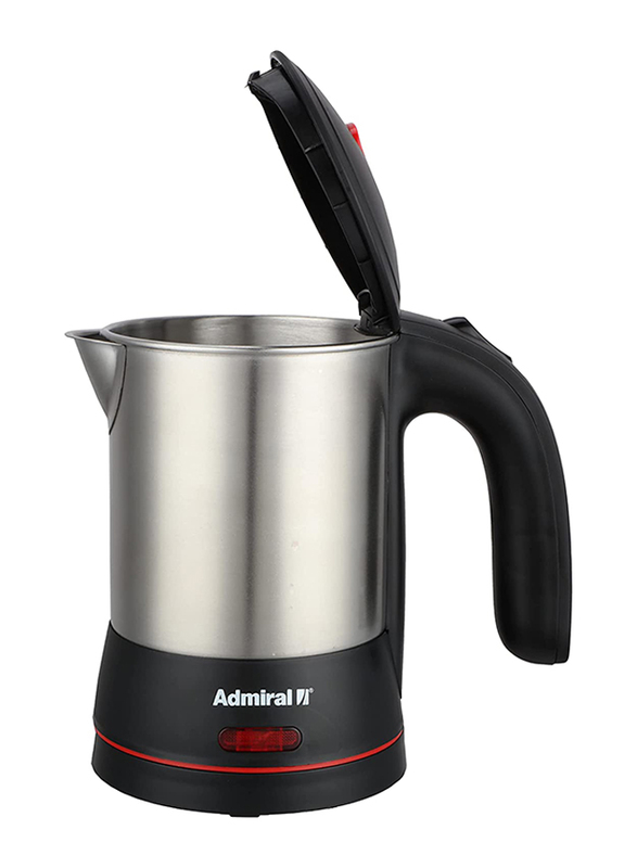 Admiral 0.5L Stainless Steel Electric Kettle, ADKT170GSS1, Black/Silver