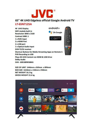 JVC 65-Inch 4K UHD LED Smart Android TV, LT65N7125A, Black