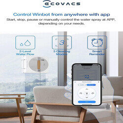 ECOVACS Winbot W1 PRO Window Cleaning Robot, Intelligent Cleaning Robot Glass Cleaner with Dual Cross Water Spray, Win SLAM 3.0 Path Planning, 2800Pa Suction, Edge Detection, App Control