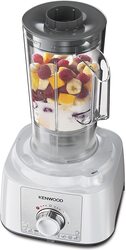 Kenwood Multi-Functional Food Processor with 3L Bowl, 2 Stainless Steel Disks Blender Grinder Mill Whisk Dough Maker, 1000W, Fdp65.400Wh, White