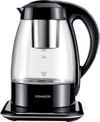 Kenwood 3-In-1 Automatic Tea Maker with Electric Glass Kettle & Drip Coffee Maker, Tmg70.000Cl, Black/Clear