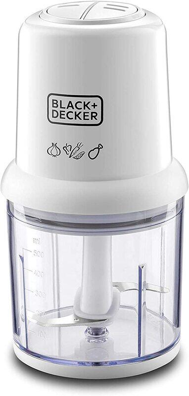 

Black+Decker 500ml Food Chopper, 300W, SC310-B5, White/Clear