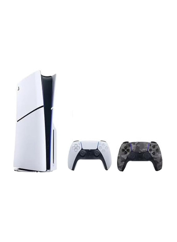 

Sony PlayStation 5 Slim Disc Console, 1TB, With 2 Controllers, International Version, White/Camouflage