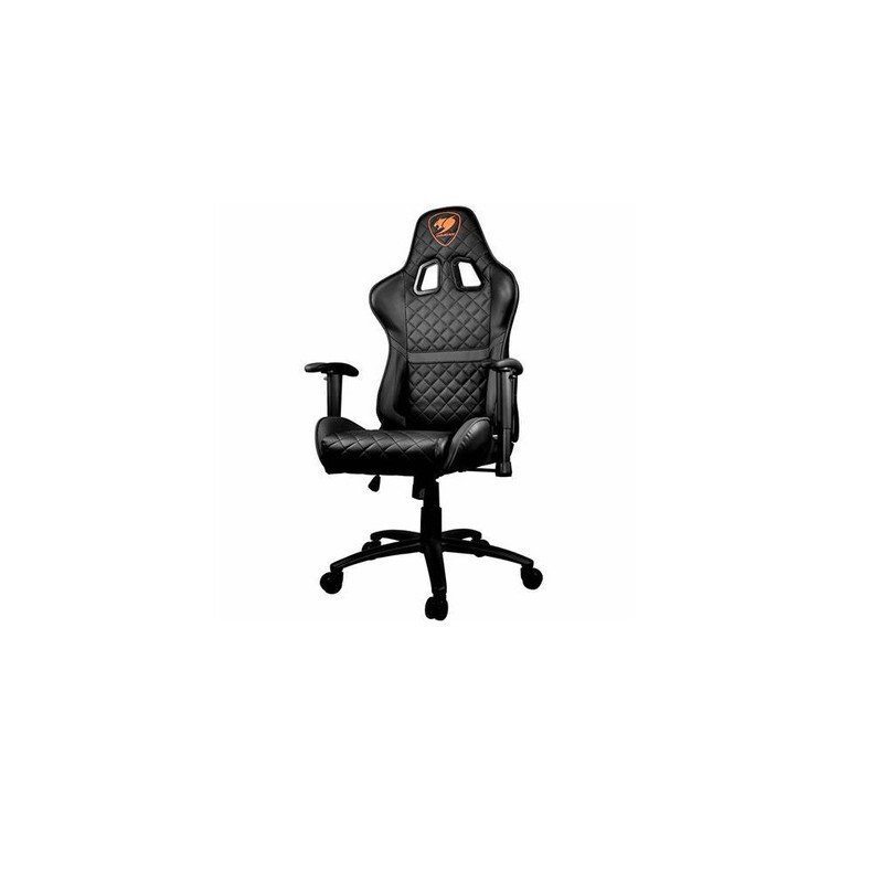 Cougar Gaming Chair Armor One, Steel-Frame, Breathable Pvc Leather, 180° Recliner System, 120Kg Weight Capacity, 2D Adjustable Arm-Rest, Steel 5-Star Base - Black,3MAOBNXB.0003