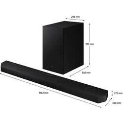 Samsung 3.1.2Ch Wireless Soundbar With Dolby Atmos/Dts:X 2 Up Firing Speakers In Built Subwoofer Bluetooth Connectivity Black HW-Q700B