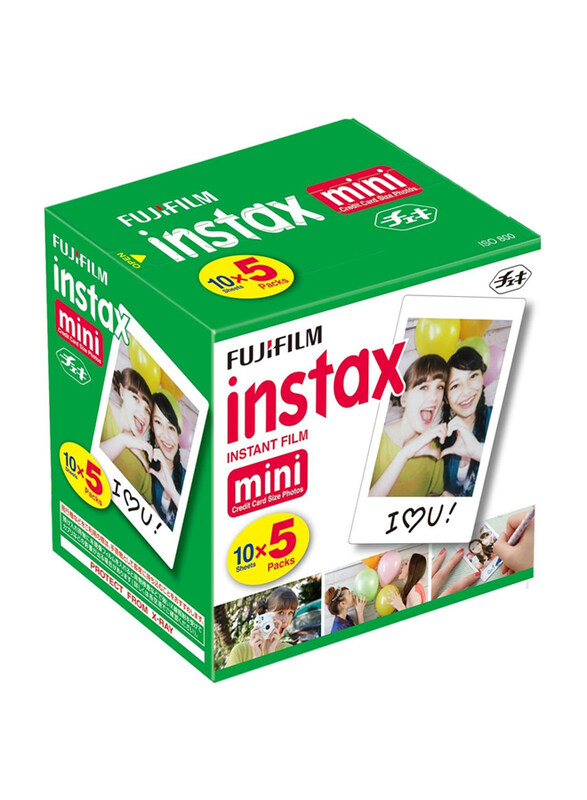 

Instax Fujifilm Mini Instant Film, 50 Sheets, White