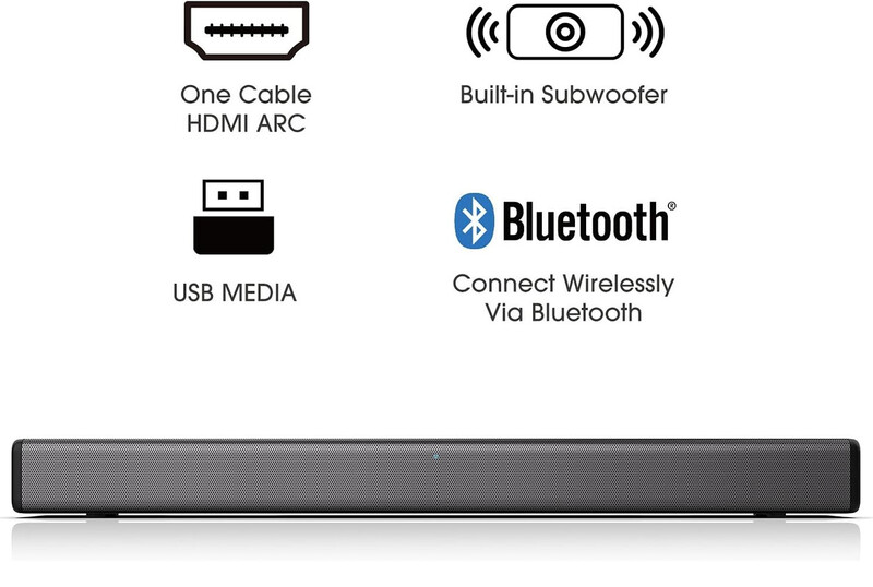 Hisense HS214 All-In-One Wireless Bluetooth Soundbar, Black