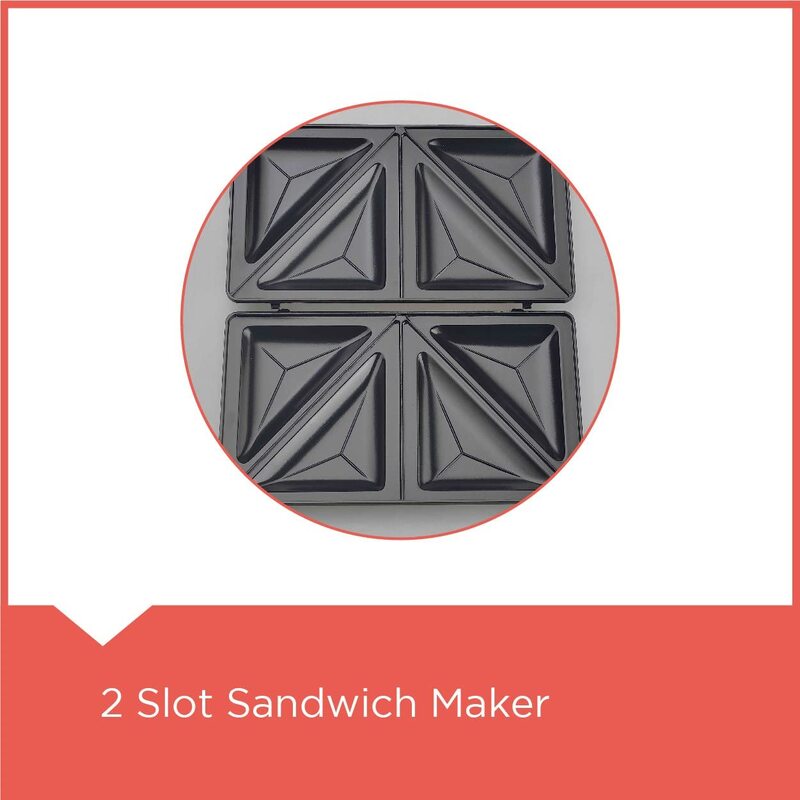 Black+Decker 2 Slots Sandwich Maker, 750W, TS2080-B5, Black