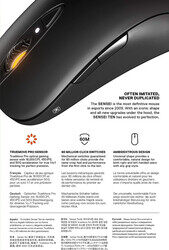 Steelseries Sensei Ten Gaming Mouse, 18,000 Cpi Truemove Pro Optical Sensor Ambidextrous Design, 8 ProgRAMmable Buttons, 60M Click Mechanical Switches ,RGB Lighting