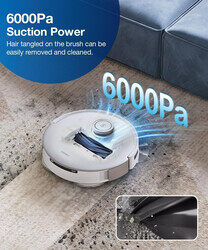 ECOVACS T20 Omni Robot Vacuum Cleaner Auto Clean and Auto Empty,Deep Sweeping and Mopping, 6000PA Strongest Suction, Auto-Lift Mopping, 55degree Hot Water Mop Washing