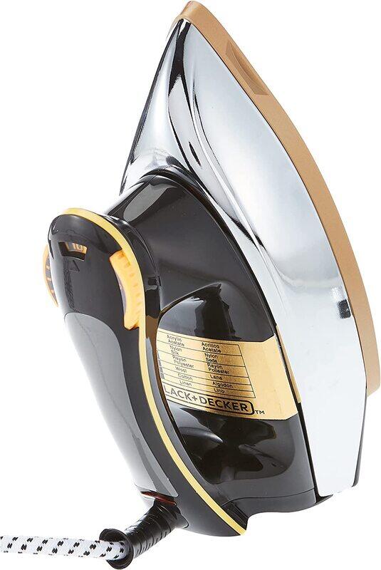 

Black+Decker Heavy Weight Dry Iron, 1200W, F550-b5, Black/Gold