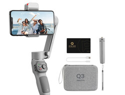 Zhiyun Smooth Q3 Combo, Handheld 3-Axis Smartphone Gimbal Stabilizer with Grip Tripod LED Fill Light Protective Case Foldable Phone for iPhone and Android