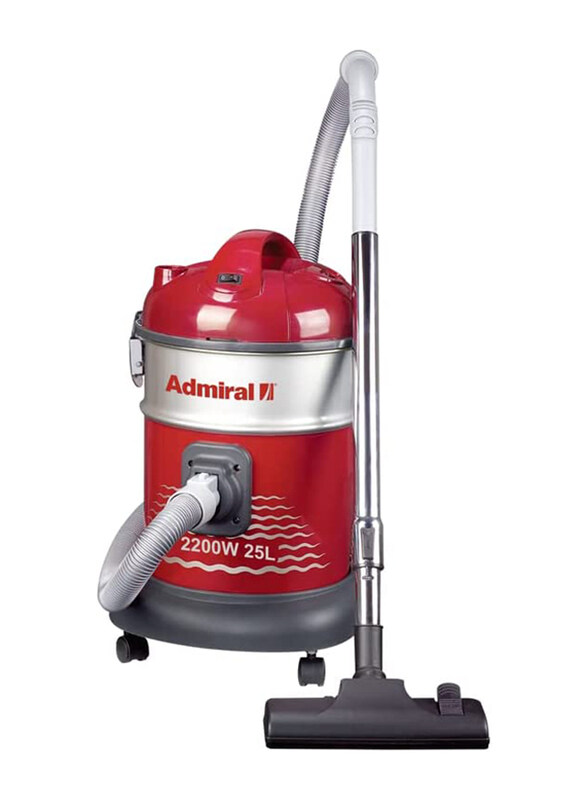

Admiral Drum Vacuum Cleaner with Anti-Bacterial Filter, 25L, 2200W, ADVD2522AC, Red