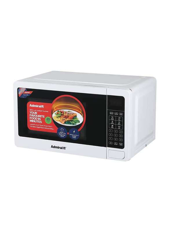 Admiral 20L Microwave Oven, 700W, ADMW20WSWP, White