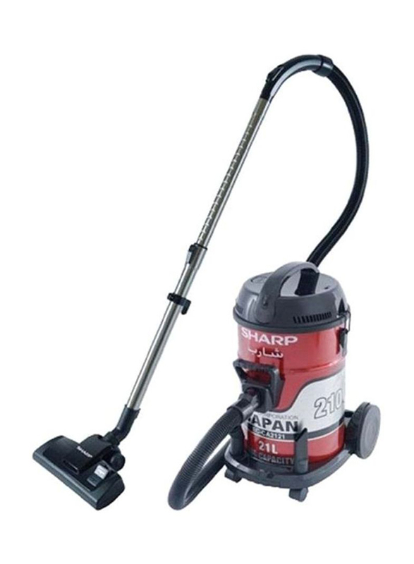 Sharp Can Vacuum Cleaner, 21L, 2100W, ECCA2121, Red/Black/Silver