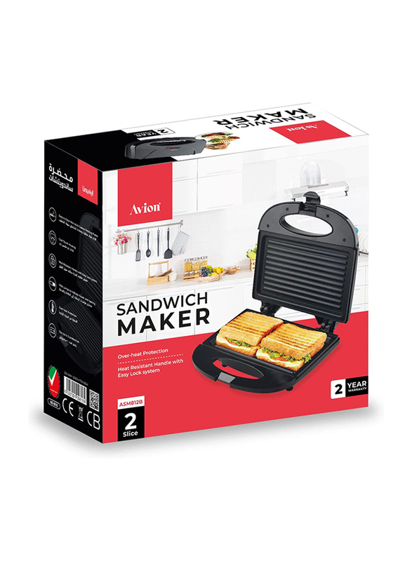 Avion Sandwich Maker, 800W, ASM812B, Black