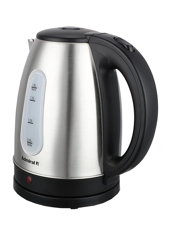 Admiral 1.7L Stainless Steel Electric Kettle, ADKT170GSS2, Black/Silver