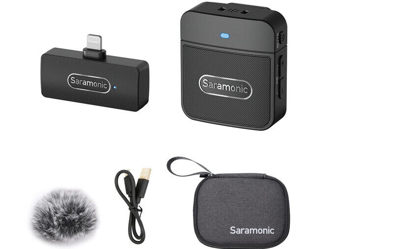 

Saramonic Blink100 B3 Wireless Lavalier Microphones for iPhone iPad 2.4GHz Plug & Play Lapel Clip-on Mic With Noise Reduction for Video Recording Live