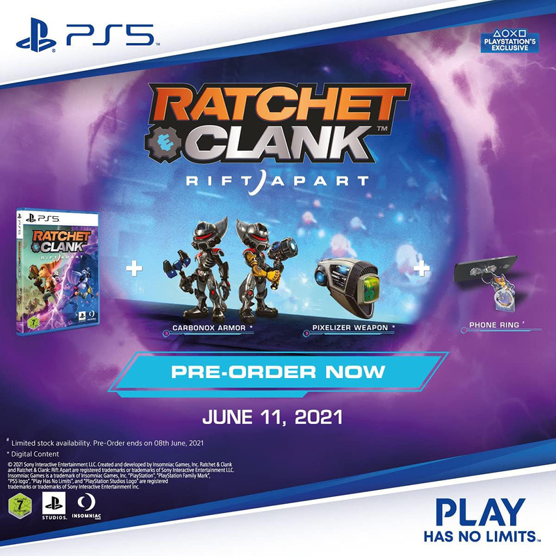 Ratchet & Clank: Rift Apart with DLC And Phone Ring (UAE Version) for PlayStation 5 (PS5) by Insomniac