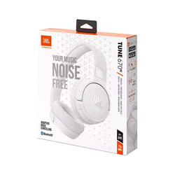 JBL Tune 670NC Adaptive Noise Cancelling Wireless On-Ear Headphones, Pure Bass, Smart Ambient, Bluetooth 5.3 + LE Audio, Hands-Free Call, 70H Battery, Multi-Point Connection - White, JBLT670NCWHT